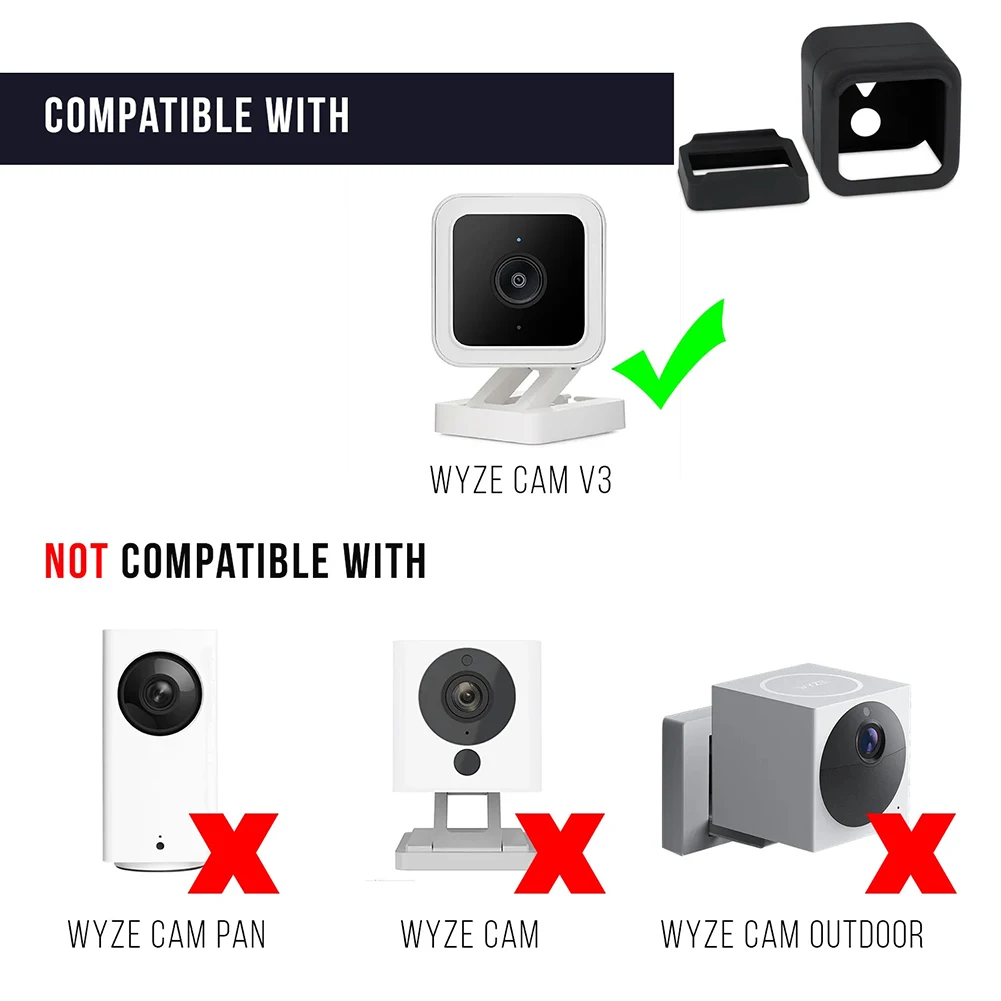 Wyze Cam V3 카메라용 실리콘 스킨, 방수 만능 보호 케이스 커버, UV 광선 및 비 커버 스킨