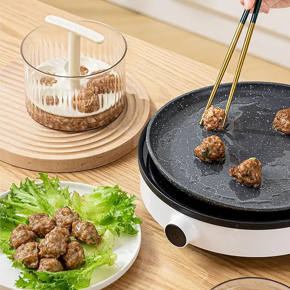Translucent Meatball Maker Household Attachment Creative Kitchen Tools Fish Ball Meatball Hand Pressure Maker With Dust Cover
