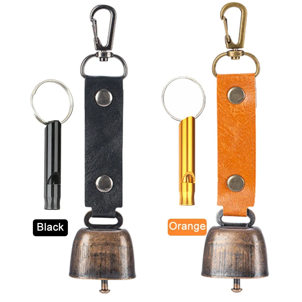 Bear Bell with Whistle Set Loud Bear Bell with Magnetic Silencer Outdoor Camping Survival Hiking Climbing Emergency Gear
