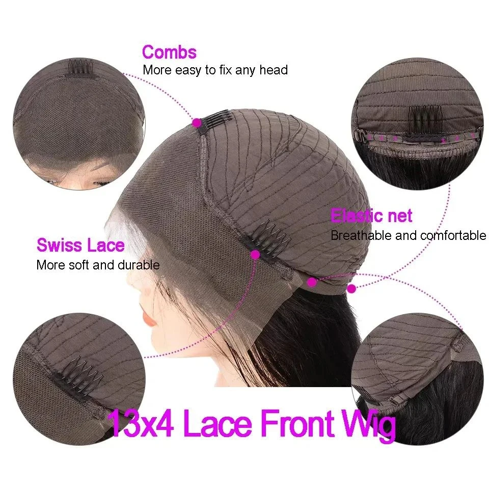 Wear To Go Glueless Wig Human Hair Ready To Wear Straight 13x4 Lace Front Human Hair Wig Pre Cut Lace 4x4 Closure