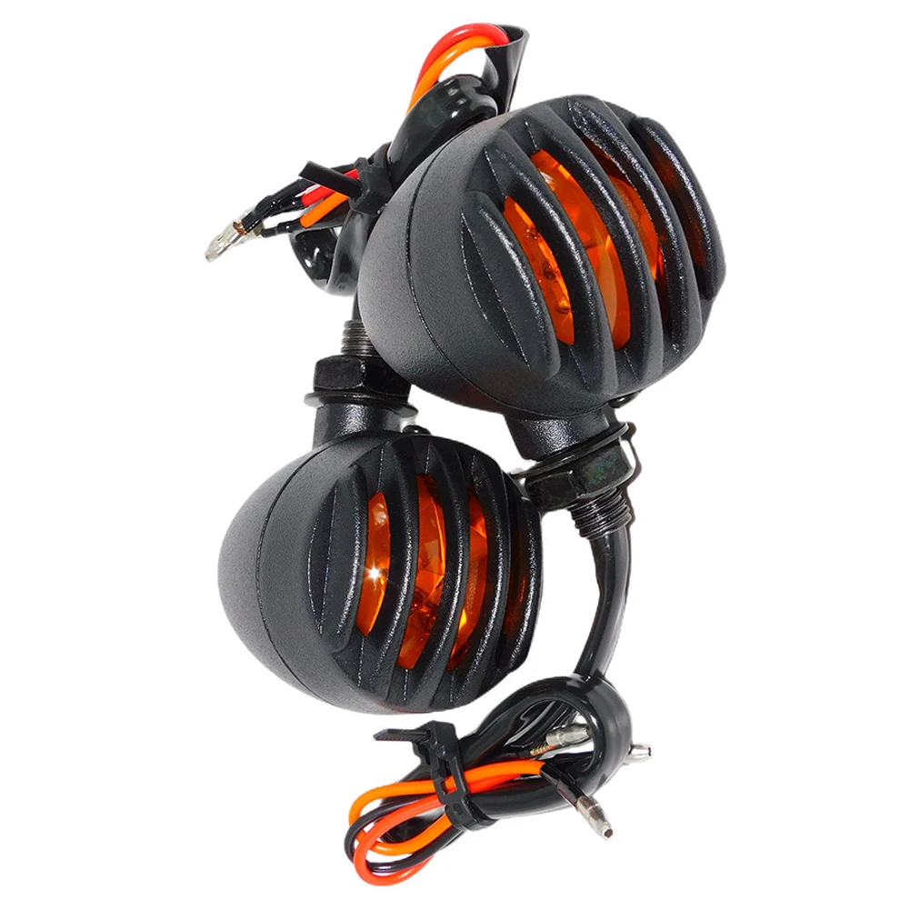 Motorcycle LED Signal Lamp Retro Grill Direction Indicator Light LED Turn Indicator Light for Harley Sportster for Yamaha Bobber