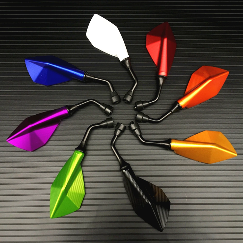 Motorcycle Mirror Motorcycle Mirrors 2Pcs/Pair Motorcycle Rearview Mirror Scooter Motocross Rearview Mirrors Electrombile Back Side Convex Mirror 10mm