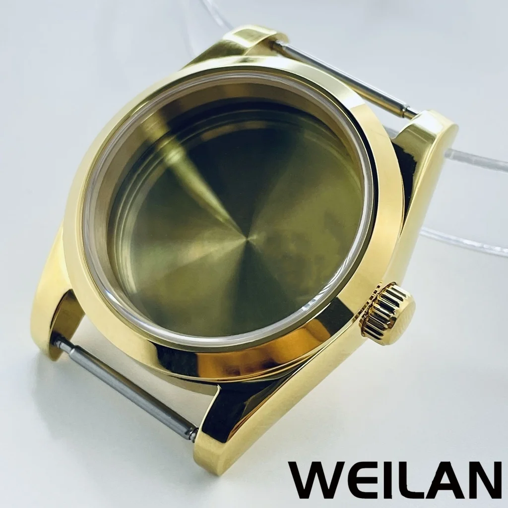 Gold Top Waterproof Watch Case with Sapphire Crystal