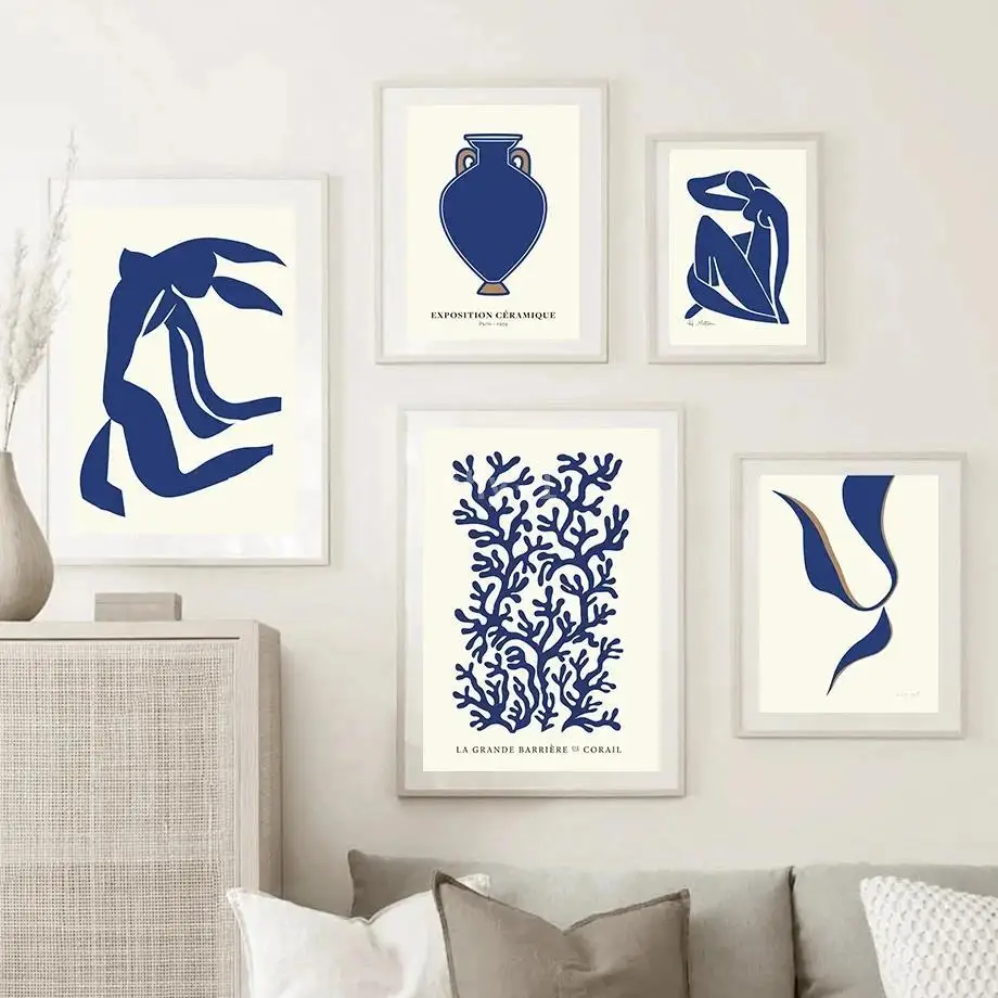 

Абстрактный коралловый холст Matisse с изображением девушки, скандинавский Настенный декор для гостиной