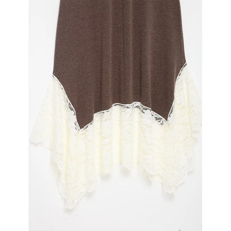 Women Fashion Lace Splicing Dress Slim Elegant Long Dresses for Women 2025 New Chic  Daily Holiday Party Dresses ﻿