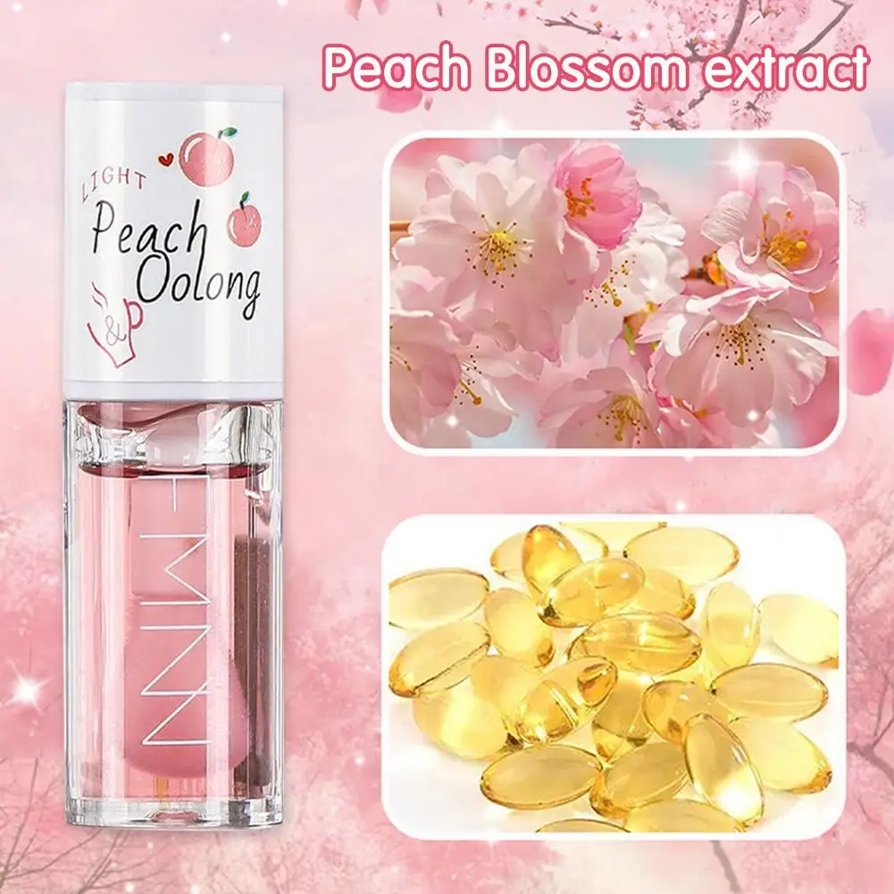 Moisturizing Kawaii Lip Gloss Honey Milk Peach Lip Oil Long Lasting Non-sticky Vitamin E Tint Plumper Care Serum