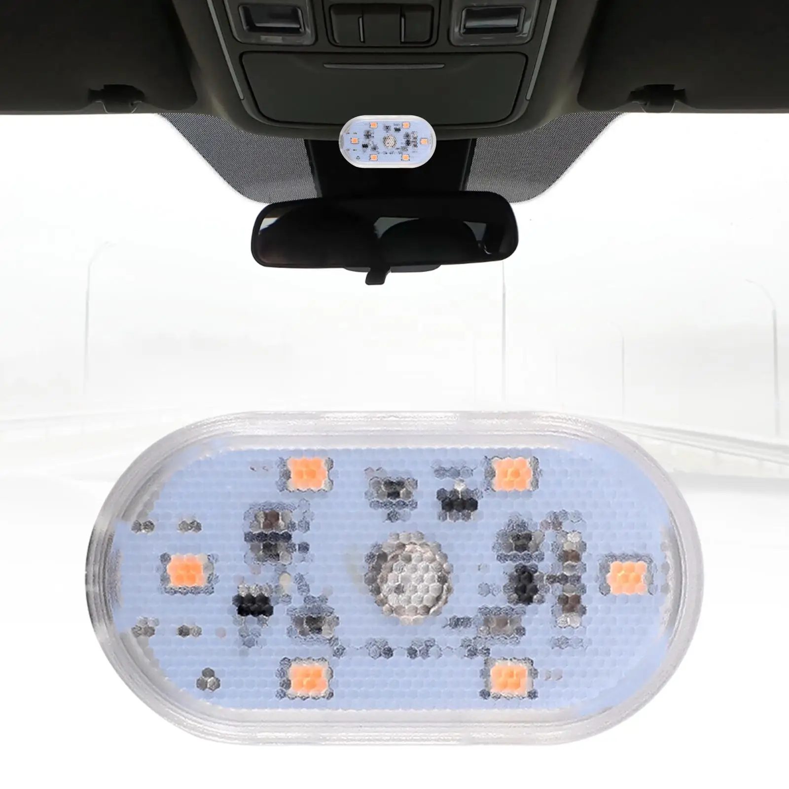 휴대용 컴팩트 LED 자동차 인테리어 분위기 램프, 2-4 팩