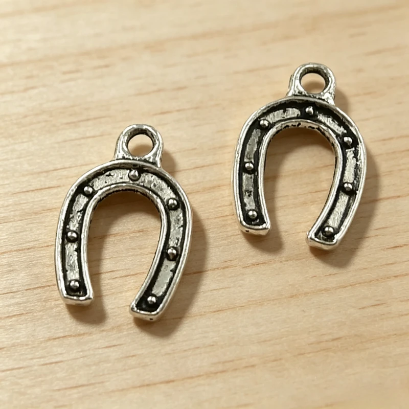 440 Stück antiksilberfarbene Hufeisen-Anhänger, 16 x 11 mm, DIY-Armbänder, Ohrringe, Schmuckherstellung # 2945 Großhandel