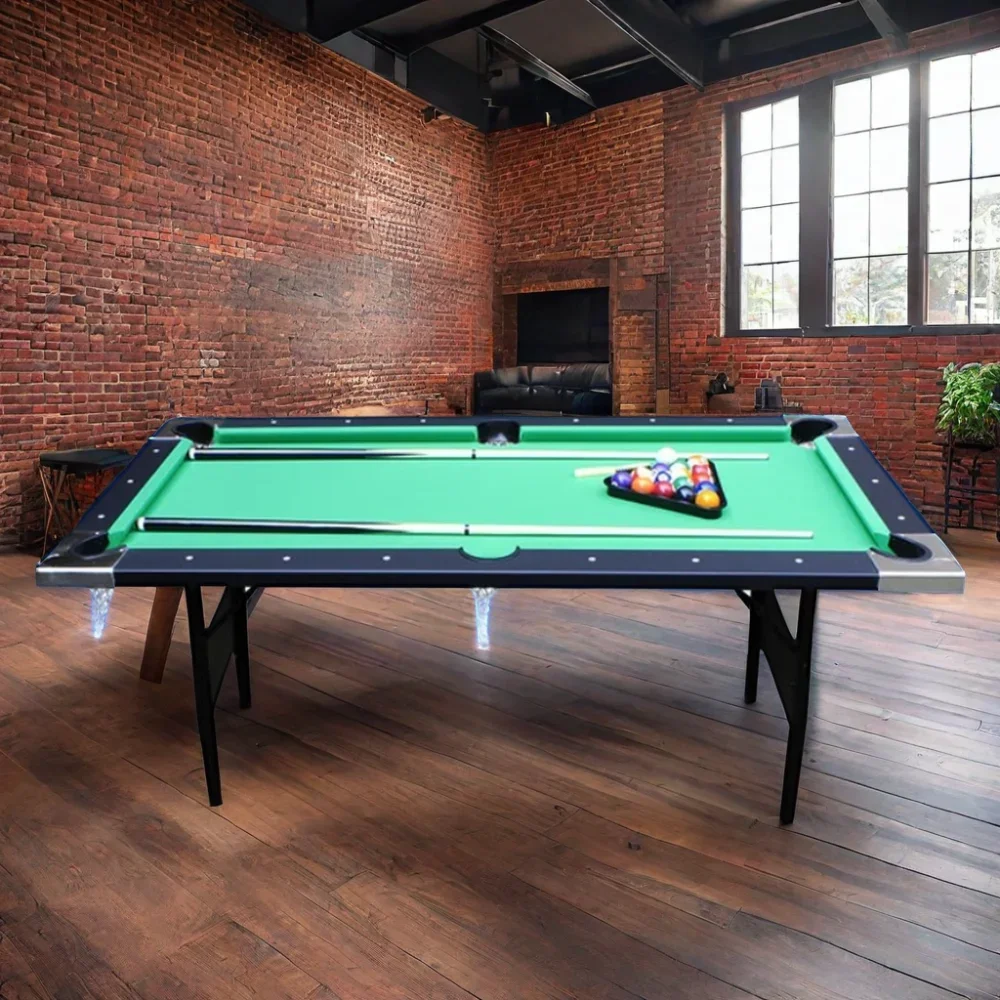Pool Table, Folding Mini Table, 7ft Snooker Table for Home Kids Game