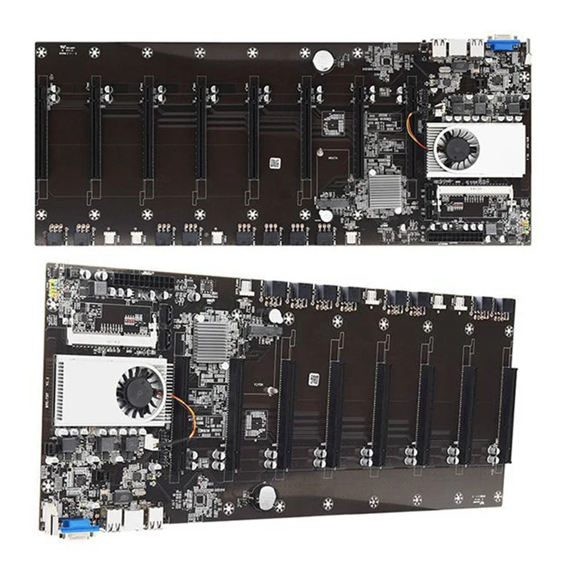 Mining Motherboard 8 GPU Bitcoin Crypto Ethereum With DDR3 128GB MSATA SSD 12X8pin Power Cable(Black) |