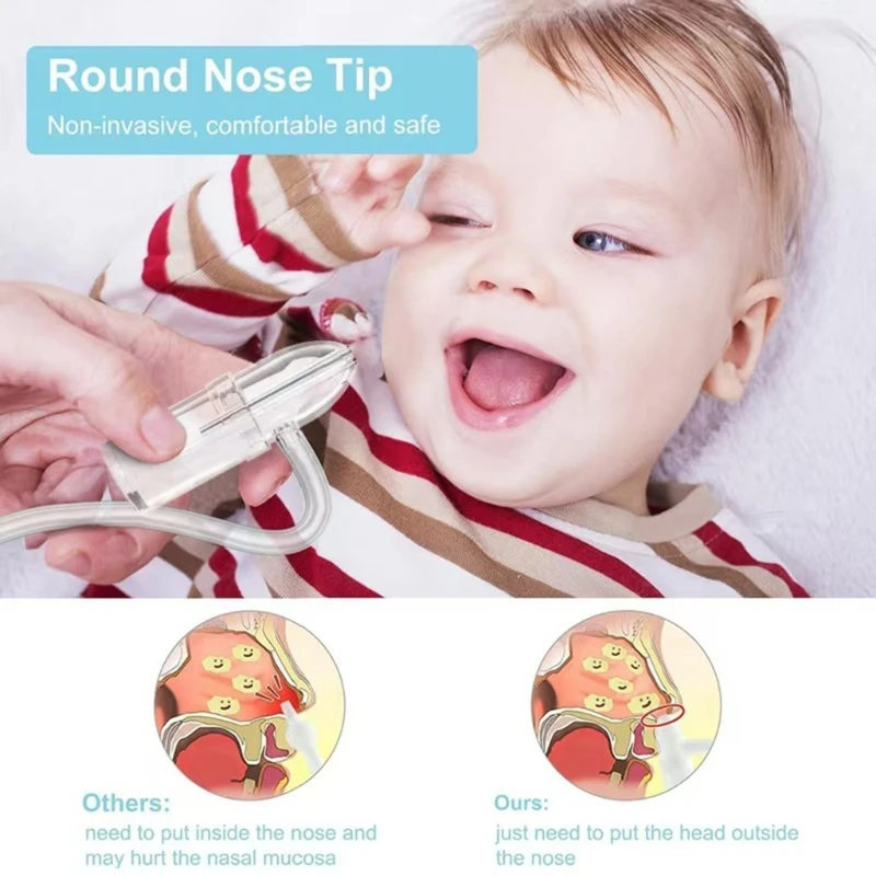 Infant Nose Suction Device, Portable Nasal Aspirator with Gentle Round Nozzle Tip Easy Operate for Congestion Relief