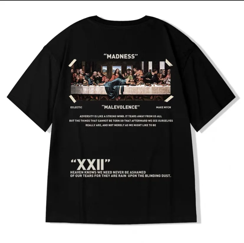 ZAZOMDE 2022 New High Street T Shirt Streetwear Men Hip Hop Printed T-Shirts Summer Hot Sale Harajuku Cotton Tee Male Loose Tops