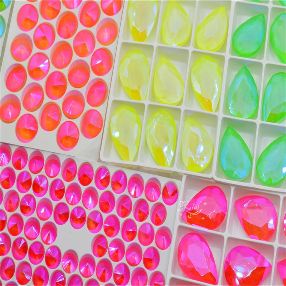 NeonABglittercrystalbeadsRhinestonesforneedleworkjewelsmaking