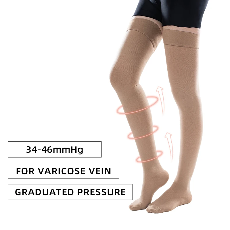 5xl Extra Large 34-46mmhg Medical Compression Stockings For Varicose Veins  Women Closed Toe Graduated Pressure Thigh High Socks - Stockings -  AliExpress