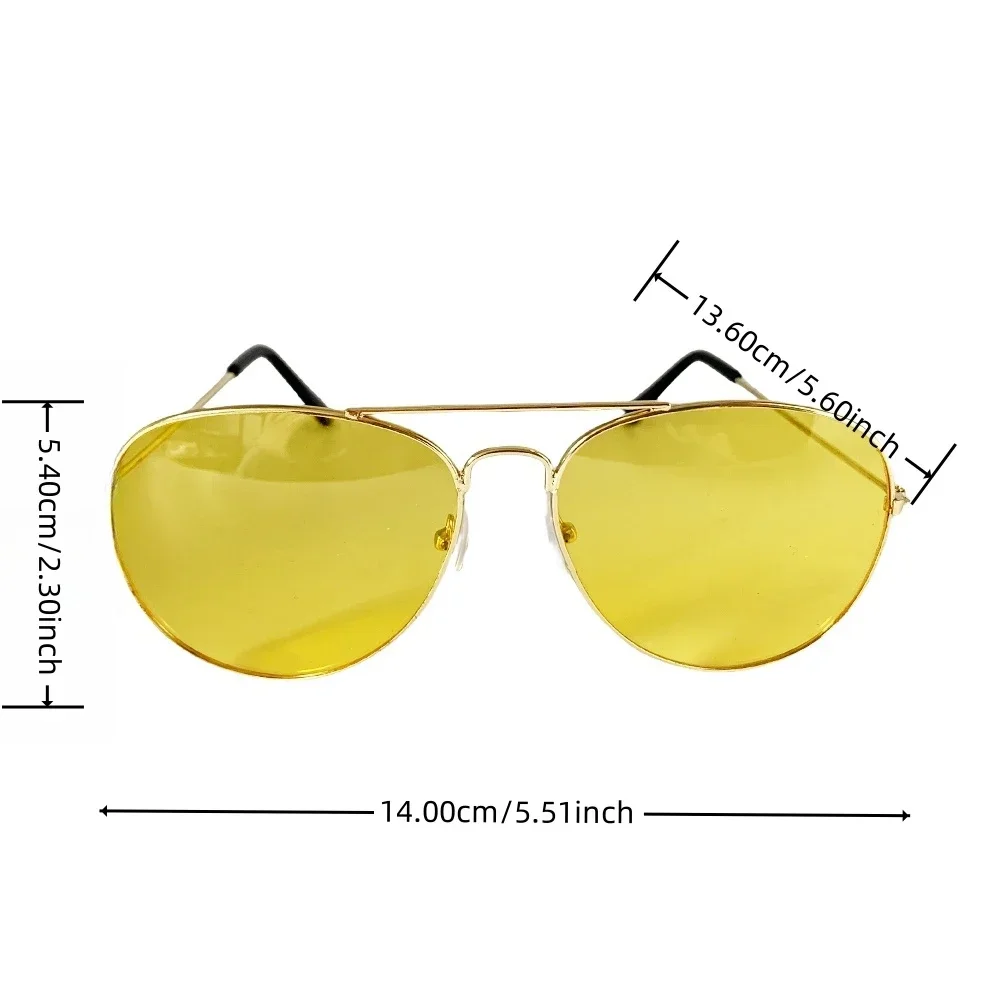 KJOY Retro Metal Frame Sunglasses with Yellow Film Night Vision HD lenses Durable, Lightweight & Comfortable for Men and Women