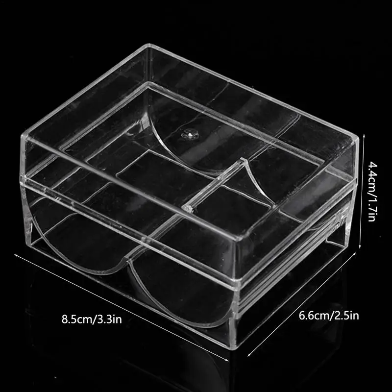 Poker Chip Rack Display Clear Trays 2 Slots Acrylic Rack Holds 40 Standard-sized Chips For Casino