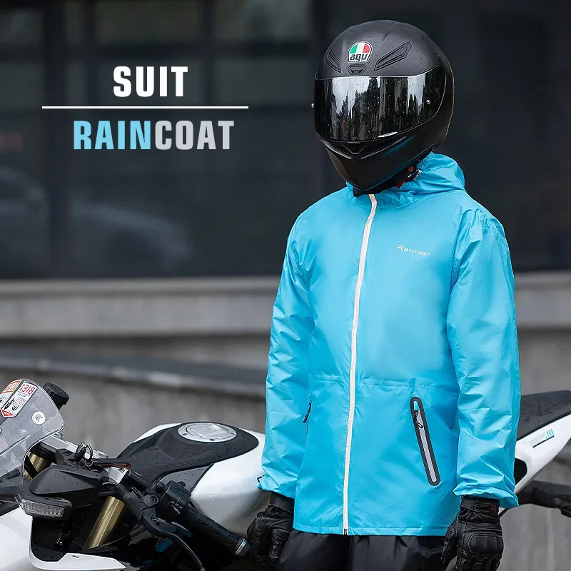 Motorcycle Raincoat Suit Rainstorm Prevention Ultra-thin Jacket Summer Long Body Rain Protection Riding Sun-protective Clothing