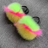 2024 New Children's Sandals Really Fox Fur Slippers Plush Really Raccoon Fur Children's Slippers Fashion EVA Girl Flat Bottom 4