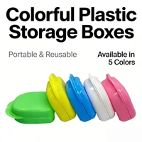 Lot de 50 boîtes de rangement dentaire pour protège-dents, gouttières orthodontiques, prothèses dentaires et appareils dentaires, en plastique, pour l'hygiène buccale, organisateur portable de voyage 1