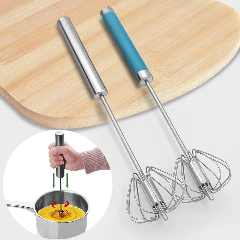 Semi-automatic Egg Beater Egg Whisk Manual Hand Mixer Self Turning Cream Utensils Whisk Manual Mixer Kitchen Gadgets