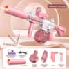 New M416 Second Water Gun Spitfire version Automatic Electric Repeating Muzzle Flash Water Gun Blue Pink Children's Outdoor Toys 5