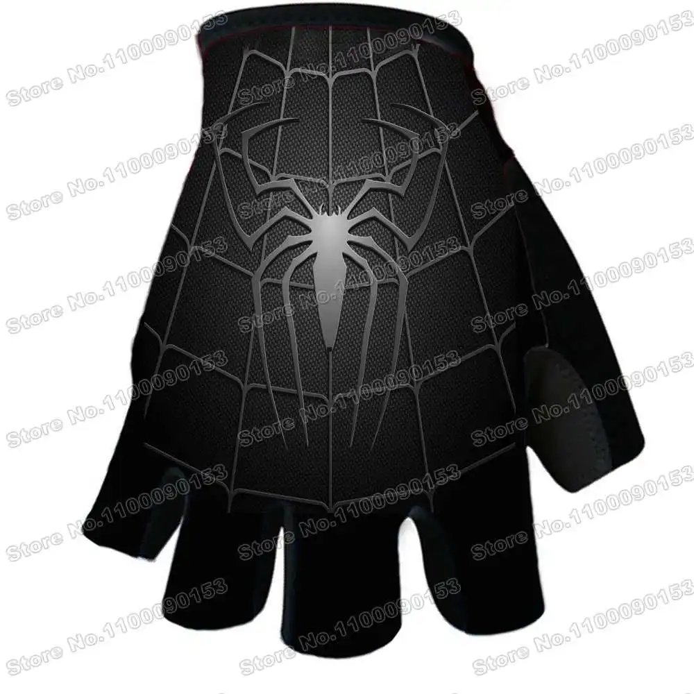 Spider Cycling Gloves Men Cartoon Anime Comics Bicycle Gel Half Finger Glove Mountain Road Bike Jersey SportsGlove Popular