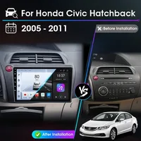 Pour Honda Civic Hatchback 2005-2011 sans fil Carplay 2 Din Android Auto Autoradio Multimidia lecteur Navigation GPS Autoradio 2