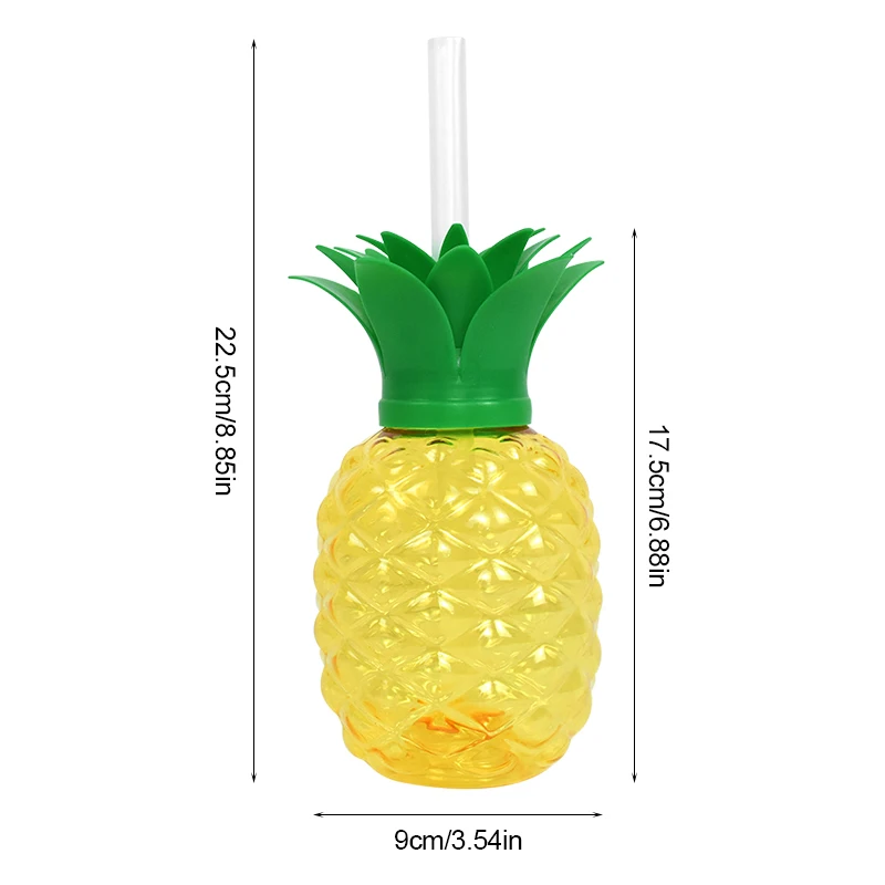 8pcs Strawberry Pineapple Drinking Cup with Straw Hawaiian Tropical Birthday Party Decoration Summer Beach Pool Party Supplies