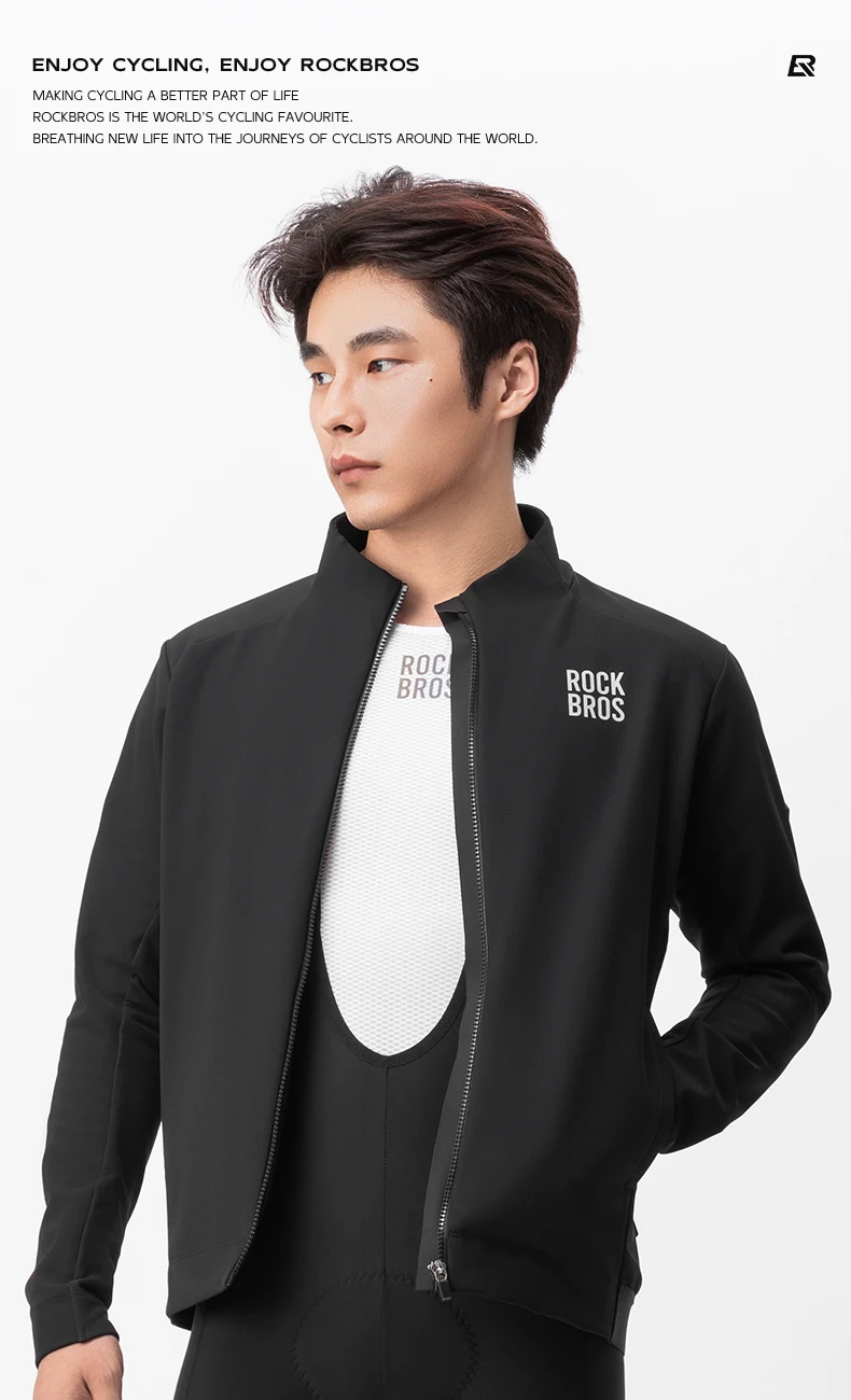 Men’s thermal cycling jacket front view
