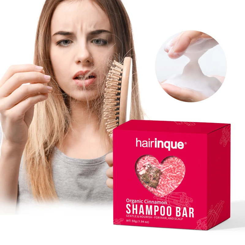 

Органический шампунь Hairinque с корицей для быстрого роста волос, против выпадения волос, восстановления, глубокой очистки, твердое мыло, товары для ухода за волосами