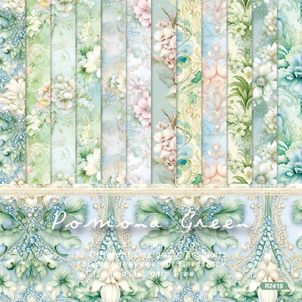 KSCRAFT DIY 스크랩북 카드 제작용 꽃 종이 팩, 앨범 종이 공예, 24..