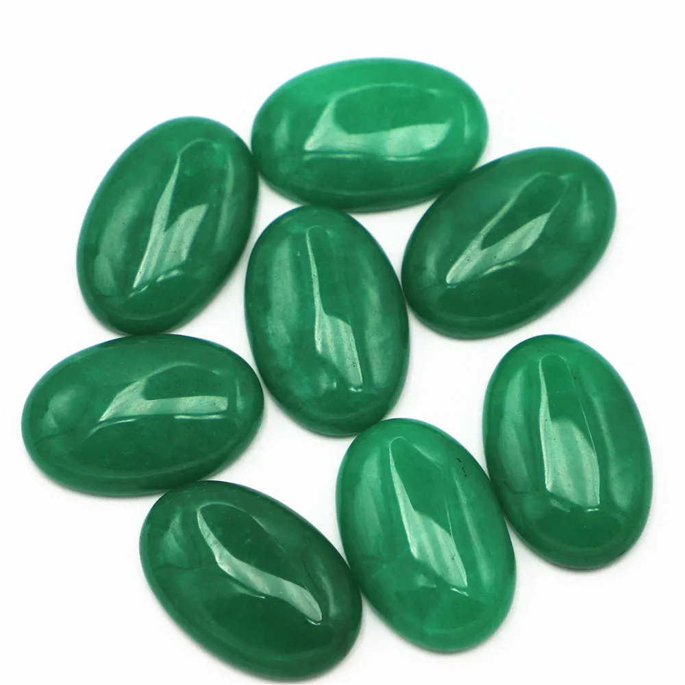 Hot 30x20mm Natural Stone Oval Malay Jade CAB Cabochon Setting Beads Fit Jewelry Making Supplies 12Pcs Wholesale Free Shipping