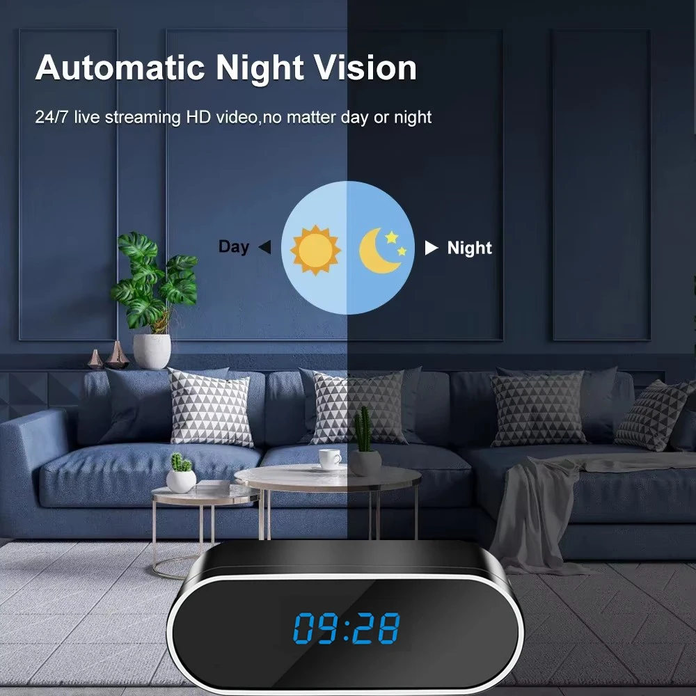 Built in 4KFHD mini camera and 12 infrared night vision lights, supporting WiFi remote viewing and indoor motion detection 2