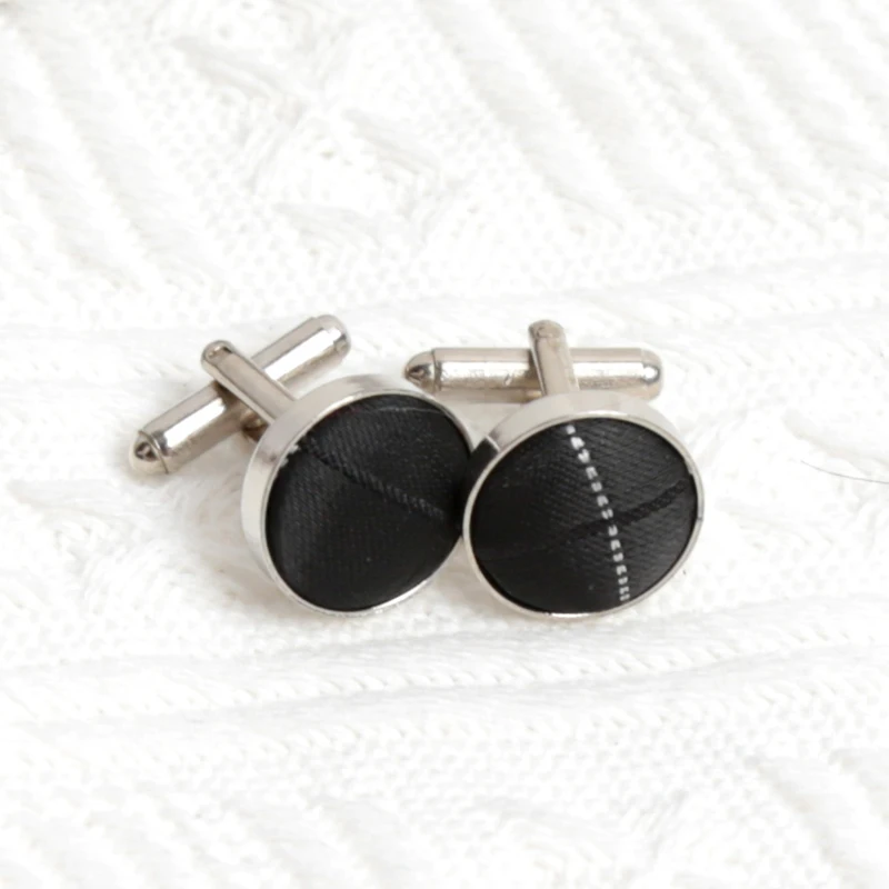 Schwarze Streifen-Krawatte, Manschettenknopf-Krawatte, Fliege-Set, Hochzeitskrawatten, Geschenke für Männer, Einstecktuch, elegante Krawatte für Designer-Business-Accessoires – Detail 7