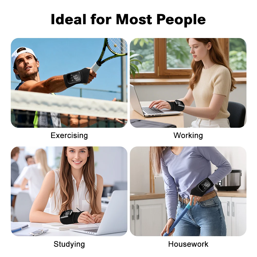 2PCS Electric Heating Wrist Massager Vibration Hand Massager Hot Compress Wrist Guard Band Carpal Tunnel Wrap Support Brace