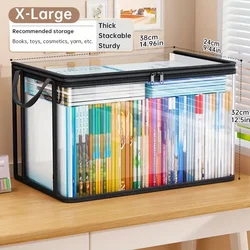 Transparent PVC Storage Box with Flip - Top Lid & Viewing Window | Versatile Organizer for Home Essentials | Sturdy Gift Container (Transparent Large)
