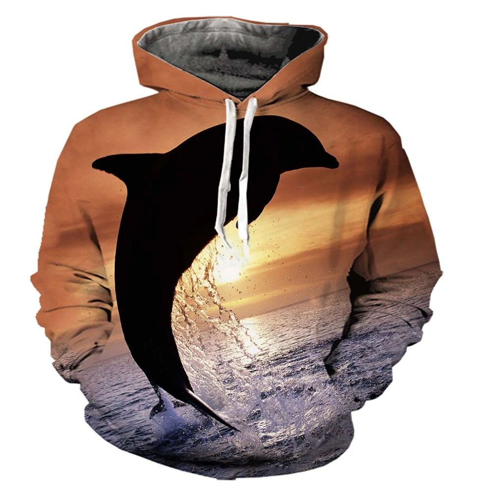 

New Fashion Animal Dolphin 3D Print Hoodies Original Style Men/Women Casual Long Sleeves Hoodies Sweatshirt