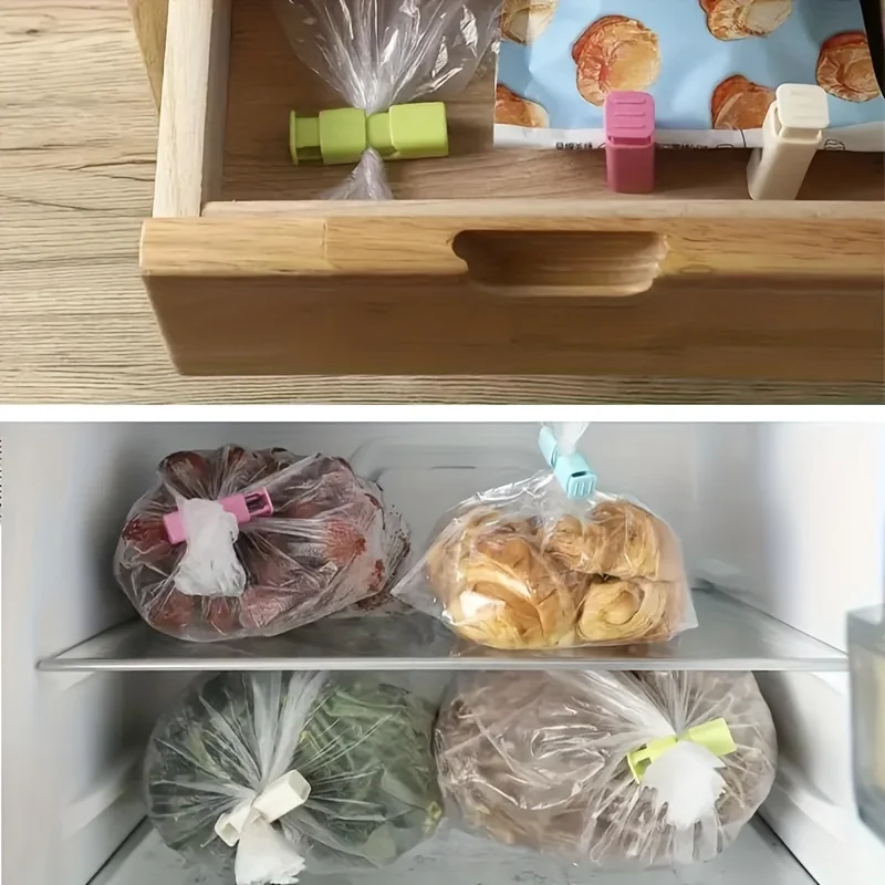 4/20 Stück Wiederverwendbare Lebensmittel-Verschlussklammern Frischhalteclips Plastiktüten-Verschlussklemmen für Snacks und Brot Küchen-Gadgets – Detail 11