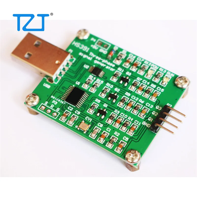 TZT 새로운 HS391 USB 1Hz-5kHz 삼상 사인파 신호 발생기 모듈(필터링) 지원 진폭 제어