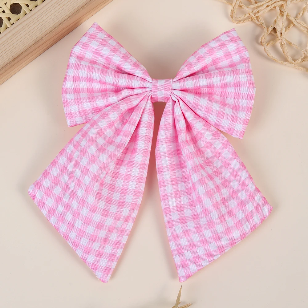 Elegant Plaid Bow Hair Clips - Vintage Checkered Bowknot Hairpin in Trendy Korean Style