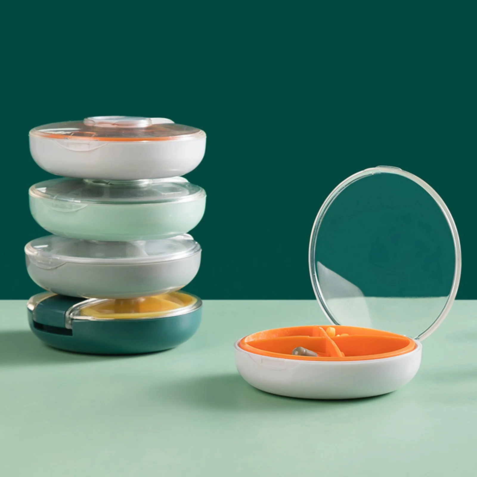 Creative-Multi-functional-Round-Four-compartment-Medicine-Box-With ...