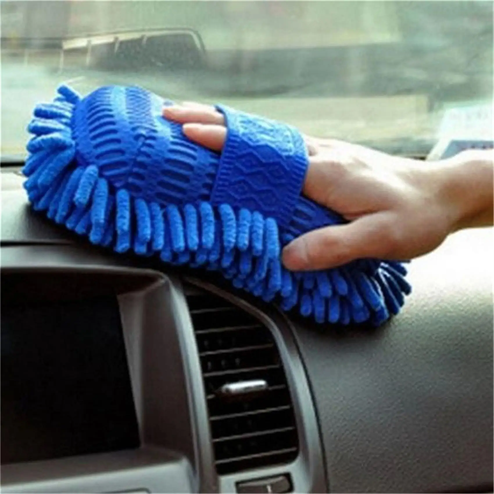 Wash Car Glove Random Color Chenille Coral Fleece Brush Wash Wiper Car Cleaning Towel Auto Dust Washer Mitt Clean Accessory