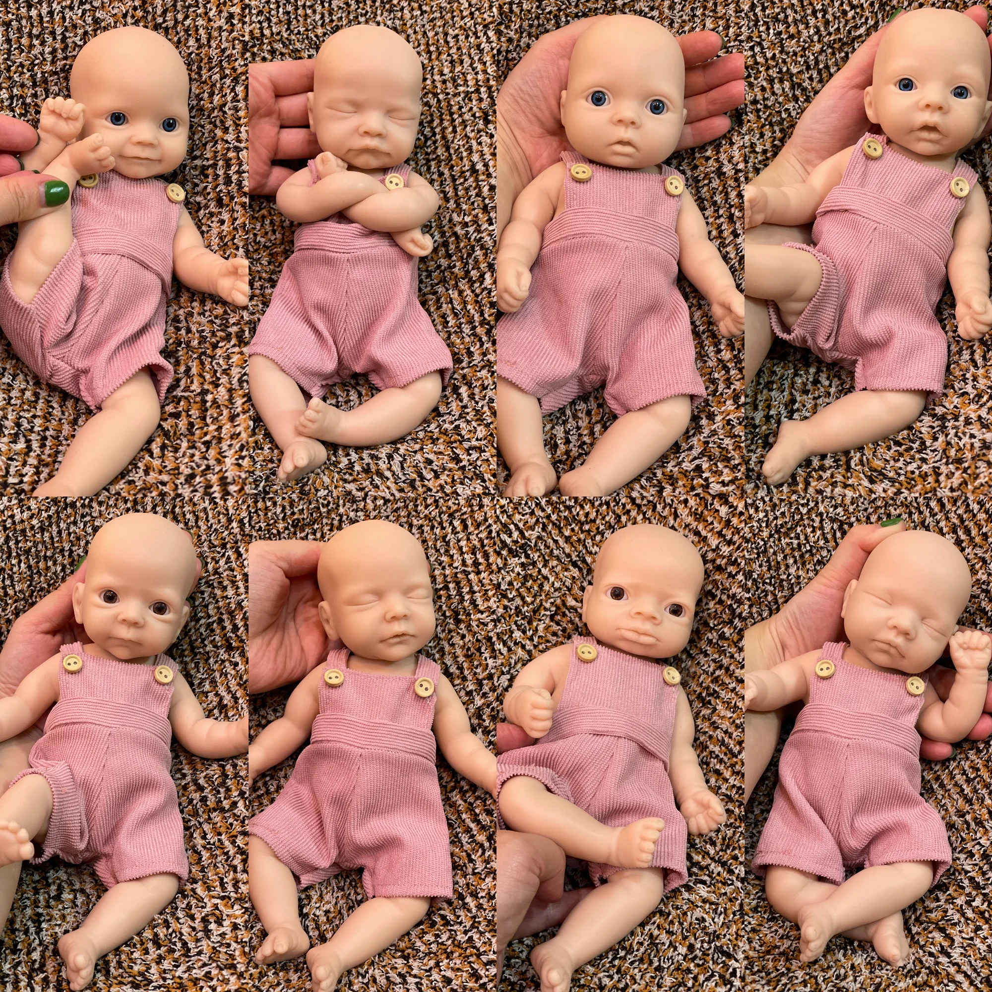 

8 Styles/28cm Close and Open Eyes Full Body Silicone Unpaint Bebe Reborn Girl Lifelike Reborn Doll de silicone real bebé reborn