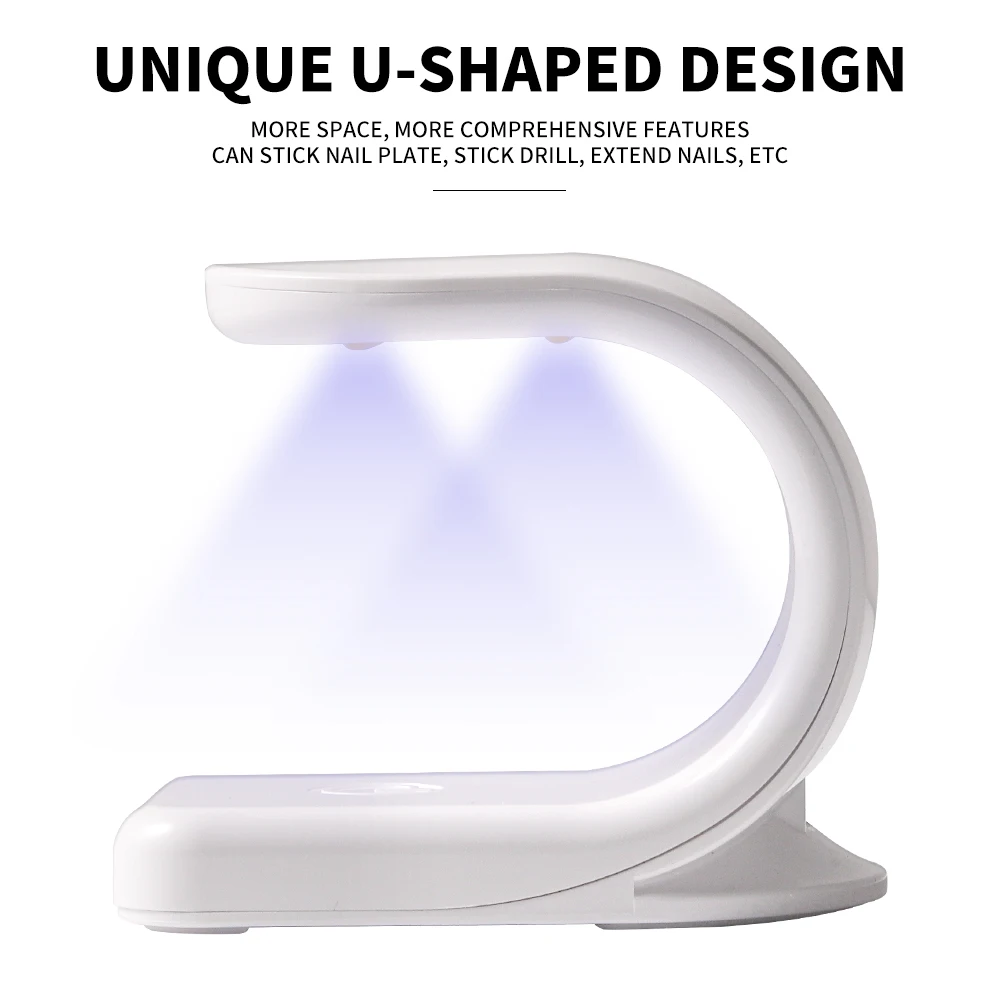 Mini Q-Shaped 6LED Nail Art UV Lamp USB Convenient Design Single Finger Nail Art Dryer Suitable for Gel Polish Manicure Tools 2
