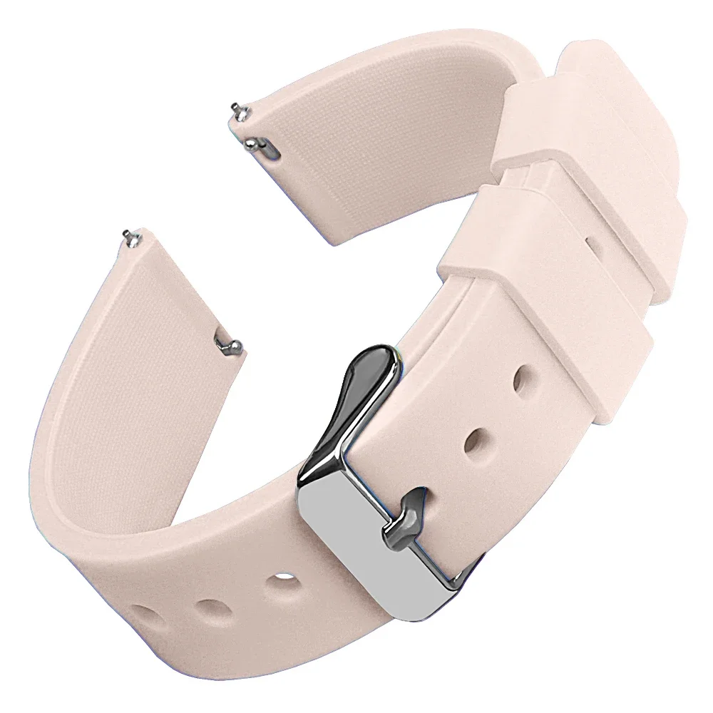 Durable Quick Release Silicone Sports Watchband with Polished Buckle