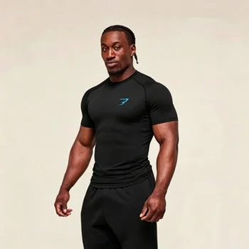 Maglietta a Compressione da Uomo a Maniche Lunghe per Corsa, Palestra e Fitness, T-shirt Sportiva Maschile per Jogging e Allenamento
