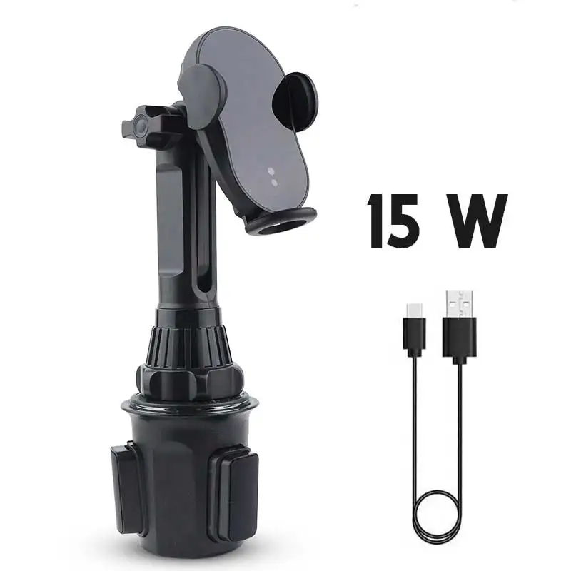 15wQIwirelessUniversalCarCupPhoneHolderChargerMountAuto