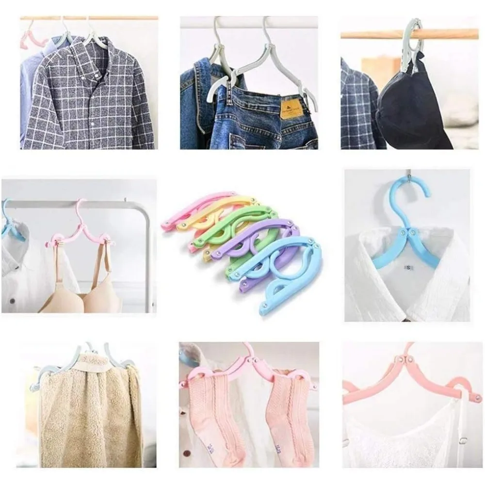 20 Pcs Travel Hangers with 12 Pcs Clips Cruise Ship Essentials Portable Folding Clothes Hangers Travel Accessories Foldable Clot