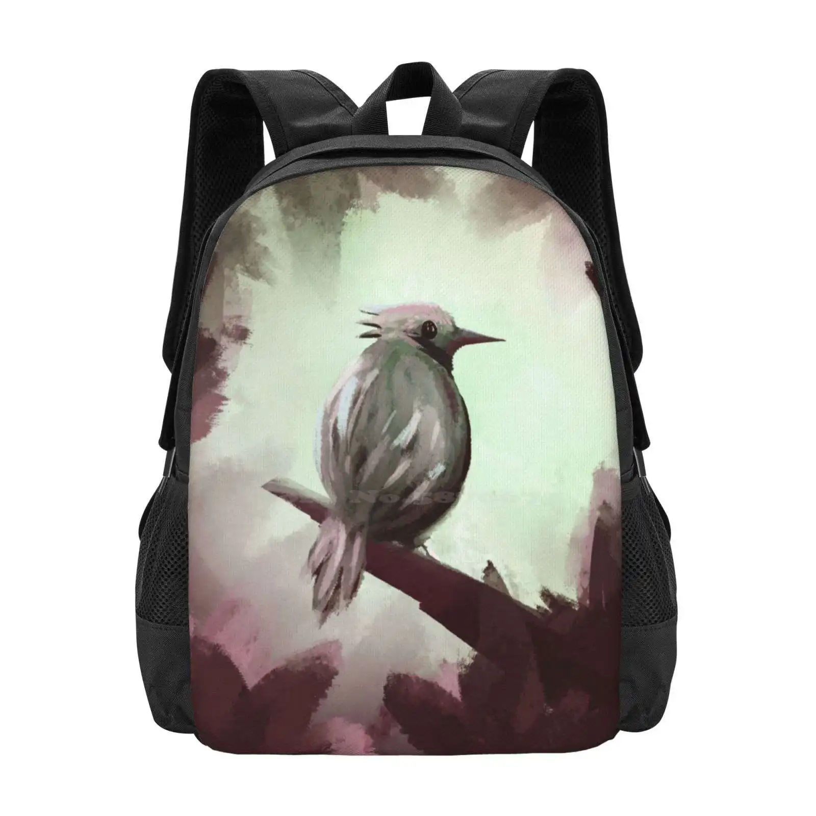 

Для подростков школы, дорожные сумки для девочек с птицами, фиолетовыми, зелеными и натуральными