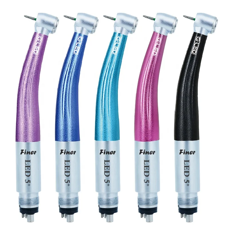 

FINER 5 led colorful den tal handpiece den tal handpiece 5 led den tal high speed colorful handpiece
